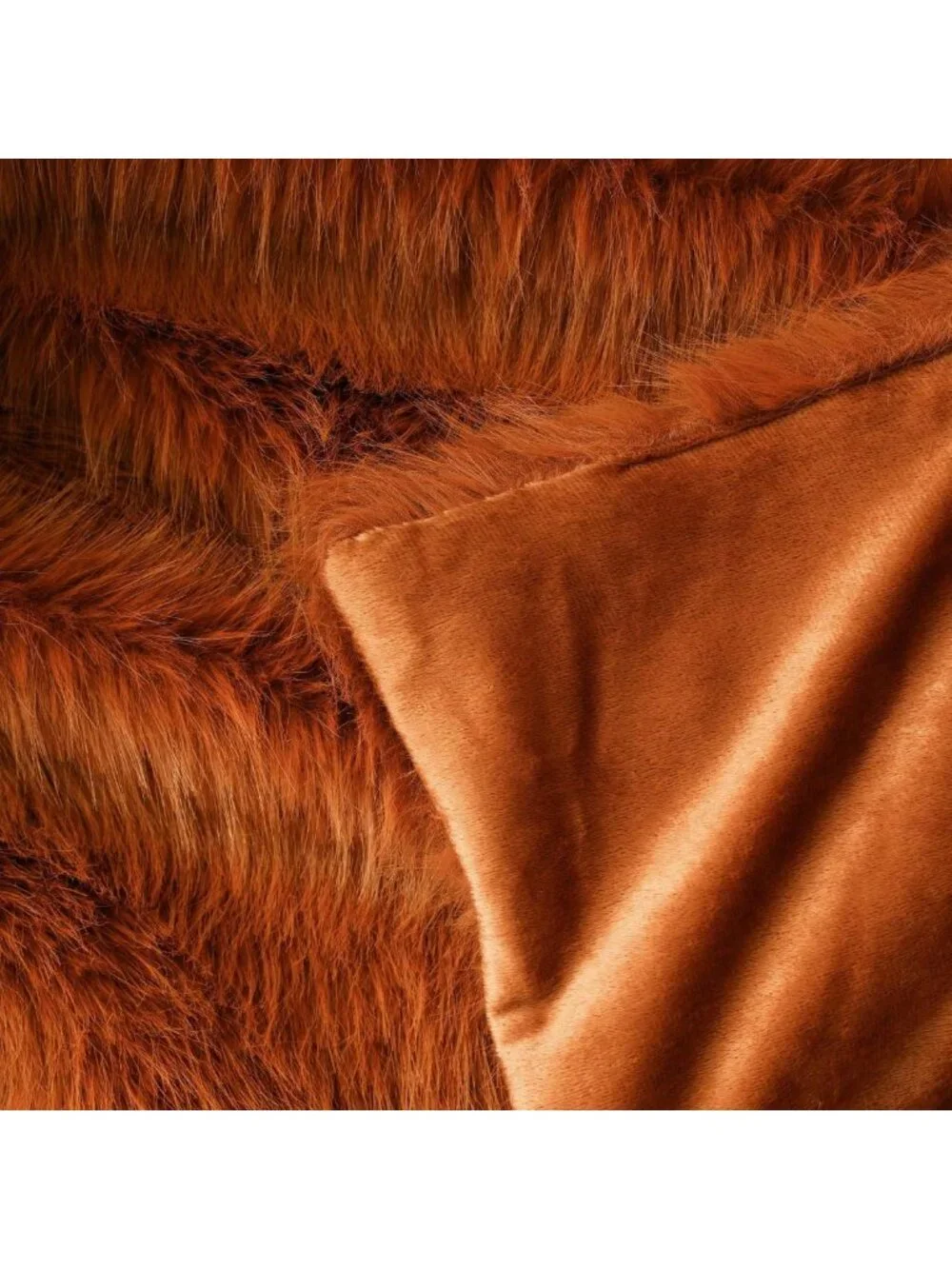 Cozy Luxury Orange Faux Fur Throw Blanket - Soft Fall Decor, 50